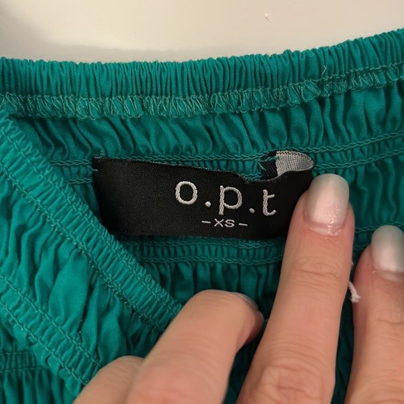 NWT o.p.t (one pretty time) Tuscany Dress in green with pockets - Picture 6 of 9